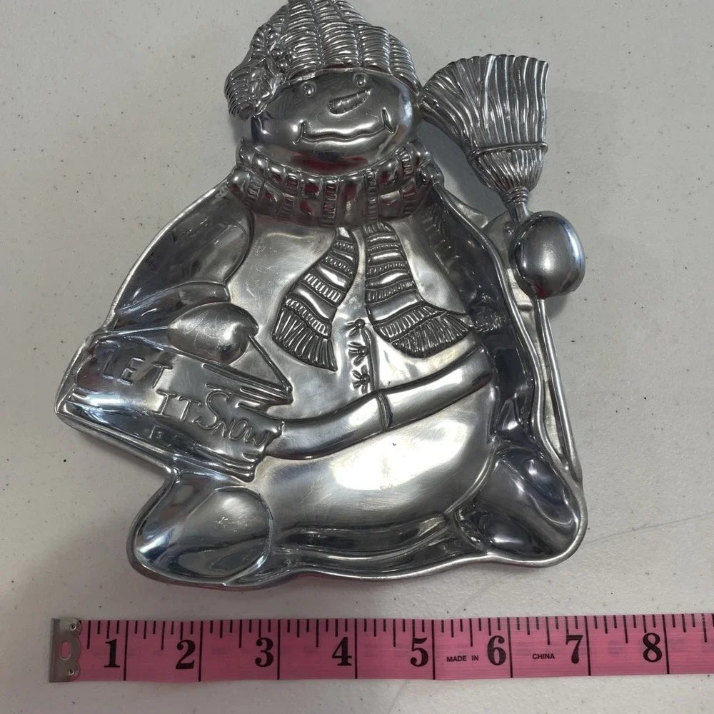 Lenox YULETIDE Metal Serveware SNOWMAN‎ Shape Tray #6212253